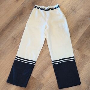 Carolina K Cream Linen Blend Side- Zip Pants XS